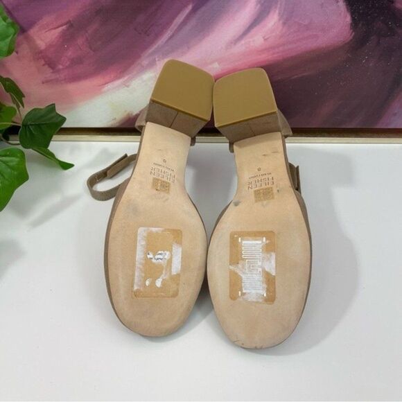 Eileen Fisher Indi Metallic Ankle-Grip Pumps in Suede Platinum Pumps Size 8 - Picture 13 of 16